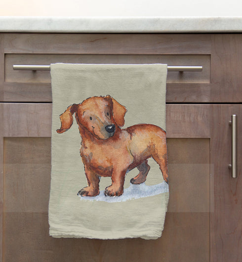 Dachshund Red Tea Towel
